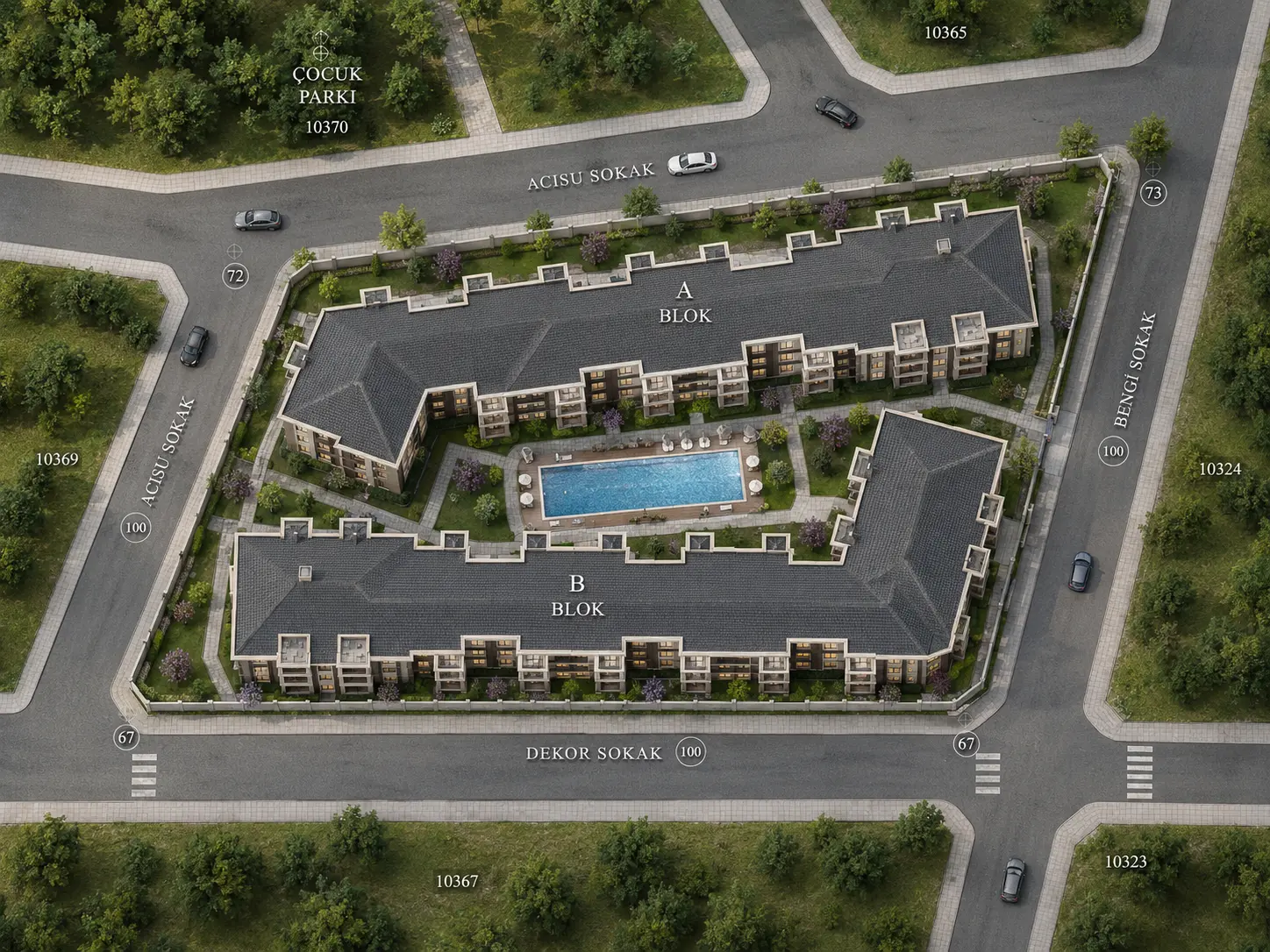 Sky Homes 144 dairelik proje yerleşimi
