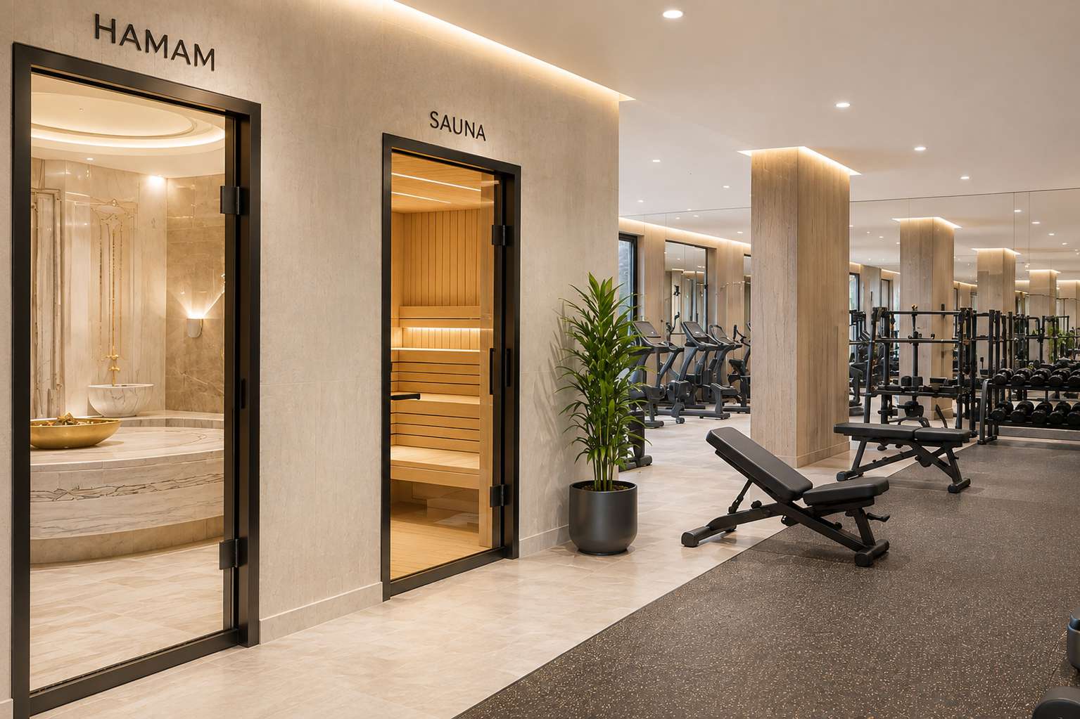Sky Homes Hamam, sauna ve dinlenme alanları